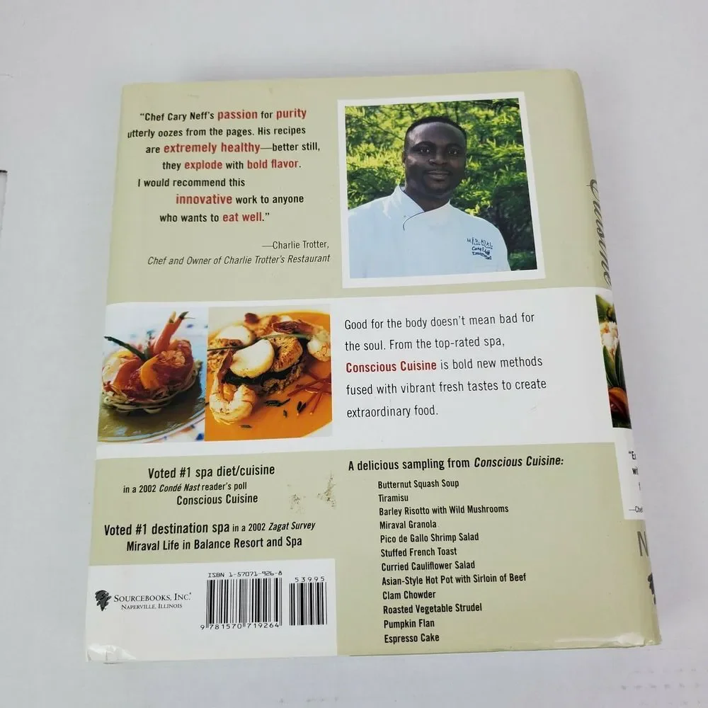Signed 2005 Conscious‎ Cuisine Cary Neff Cookbook Healthy Cooking